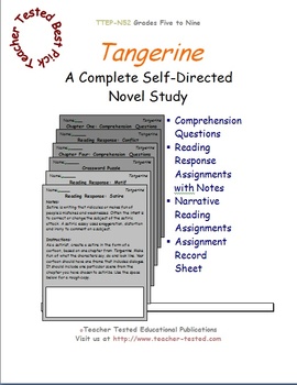 Preview of Tangerine: A Complete Novel Study