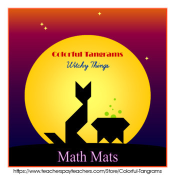 Preview of Tangram - Halloween 'Witchy Things' Puzzles - 40 Math Mats