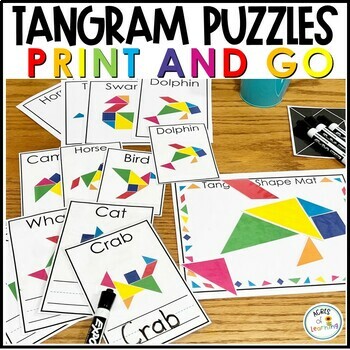 Preview of Tangram Animal Puzzle | Printable Math Activity