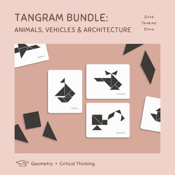Preview of Tangram BUNDLE: Architecture, Vehicle & Animal Task Cards