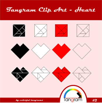 Preview of Tangram Clipart #2 - Heart  - Free For Commercial Use