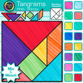 Tangram Clipart: 85 Simple Rainbow Puzzle Piece Game Clip 