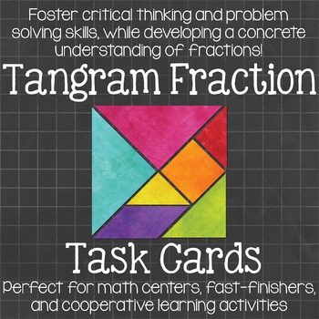 Preview of Tangram Fraction Task Cards  Math Centers