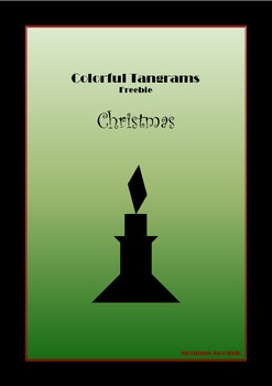 Preview of Tangram Freebie - Christmas Puzzle / Candle - Math Mats & Puzzle Cards