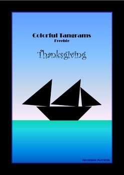 Preview of Tangram Freebie - Thanksgiving Puzzle / Mayflower - Puzzle Cards & Math Mats