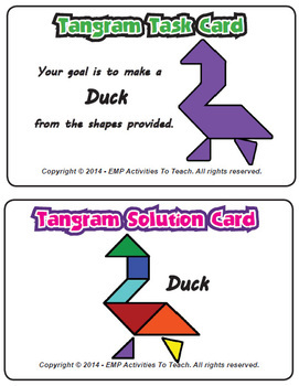 Tangram Sitting Cat Shape and Solution