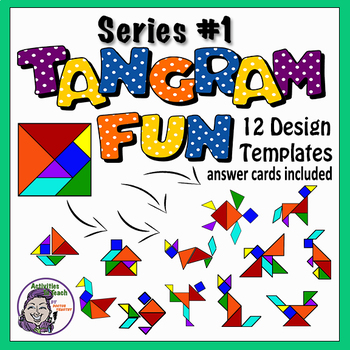 Preview of Tangram Printables: Tangram Puzzle - Series 1 - 12 Logic Puzzles