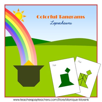 Preview of Tangram - Leprechauns / St.Patrick's Day - Puzzle Cards & Pieces (green edition)