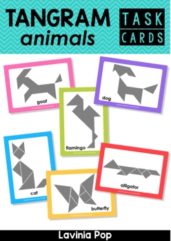 Preview of Tangram Task Card Puzzles: Animals