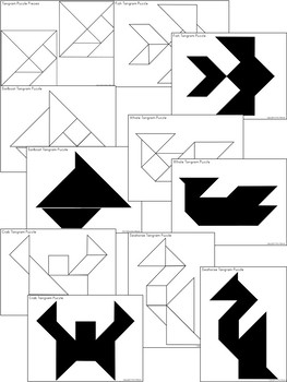 Tangram Puzzles Ocean By Erin Thomson S Primary Printables Tpt