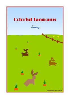 Preview of Tangram - 20 Spring / Easter Puzzles - Puzzle Cards & Math Mats