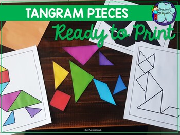 Preview of Templates to assemble using tangram pieces (included)