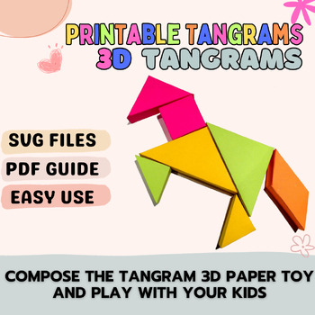 Preview of Tangrams, printable tangrams, tangram puzzles for pre-k and kindergarten