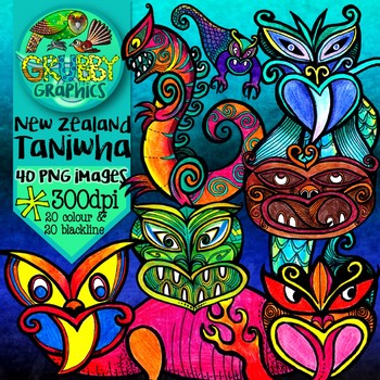Preview of Taniwha Clip Art {Mythical creatures of New Zealand}