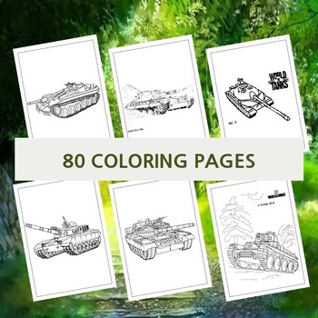 Tank Commander's Palette: Printable Tanks Coloring Pages for Kids, 80 Pages