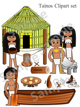 Preview of Taínos clipart set