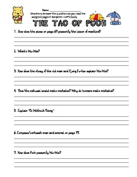 Preview of Tao of Pooh Study Guide