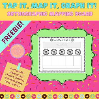 Preview of Tap It, Map It, Graph It: Orthographic Mapping Board (Donut Themed)