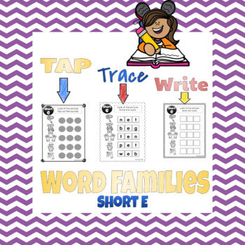 Preview of Tap, Trace & Write! Short E Word Families -et, -eg, -en, -em, -ep, -ed, -eb, -es