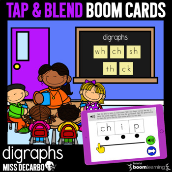 Preview of Tap and Blend DIGRAPHS Phonics Boom Cards