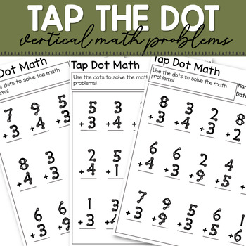 Preview of Tap the Dot Math Addition (vertical)