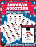 Tap the Dots Addition Snowman Worksheets: Double Digit