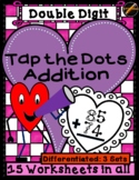 Tap the Dots Addition Worksheets -February Valentine: Doub