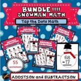 Tap the Dots Addition and Subtraction Worksheets with Snow