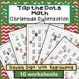 Tap the Dots:Christmas Double Digit Subtract with Regroupi