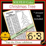 Tap the Dots Color by Number Christmas Tree: Single Digit 