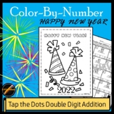 Tap the Dots  Double Digit Addition Color by Number: New Years