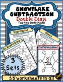 Tap the Dots Double Digit Subtraction Worksheet: Winter Sn