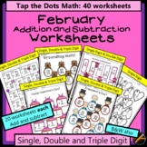 Tap the Dots February Addition and Subtraction Worksheets only