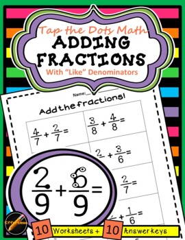 Preview of Tap the Dots Fractions: Adding Fractions with Like Denominators