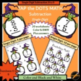 Tap the Dots Halloween Subtraction Single Digit w/ numbers