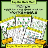Tap the Dots March Addition and Subtraction Worksheets only