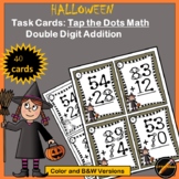 Tap the Dots Math Halloween Task Cards - Double Digit Addition