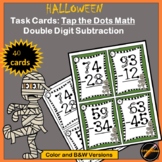 Tap the Dots Math Halloween Task Cards - Double Digit Subtraction
