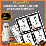 Tap the Dots Math Halloween Task Cards - Single Digit Subtraction