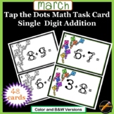 Tap the Dots Math Kite Task Cards for March : Single Digit