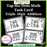 Tap the Dots Math Kite Task Cards for March : Triple Digit