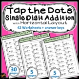 Tap the Dots Math:  Single Digit Addition with Horizontal Layout
