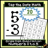 Tap the Dots Math: Single Digit Subtraction using numbers 