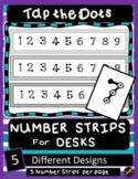 Tap the Dots Number Strips for Student Desks: Black and Wh
