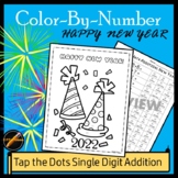 Tap the Dots  Single Digit Addition Color by Number: New Years