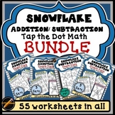 Tap the Dots Winter Snowflake Addition and Subtraction Wor