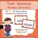 Tape Diagram Bar Model MULTIPLICATION Task Cards