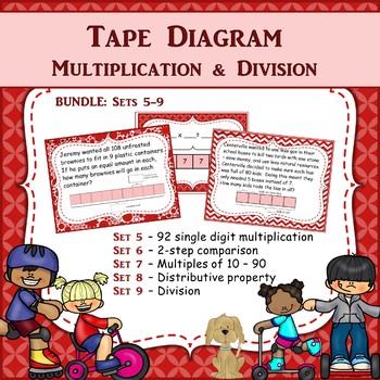 Preview of Tape Diagram Multiplication Task Card BUNDLE TWO