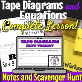 Tape Diagrams and Equations Scavenger Hunt, Foldable and Extras