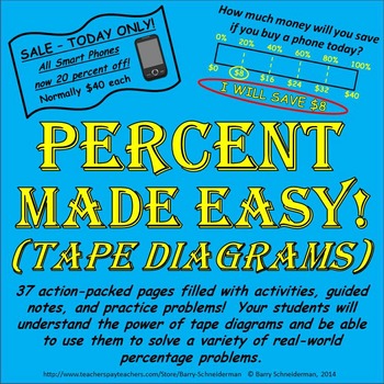 Preview of Tape Diagrams and Percent Made Easy for Common Core Standards